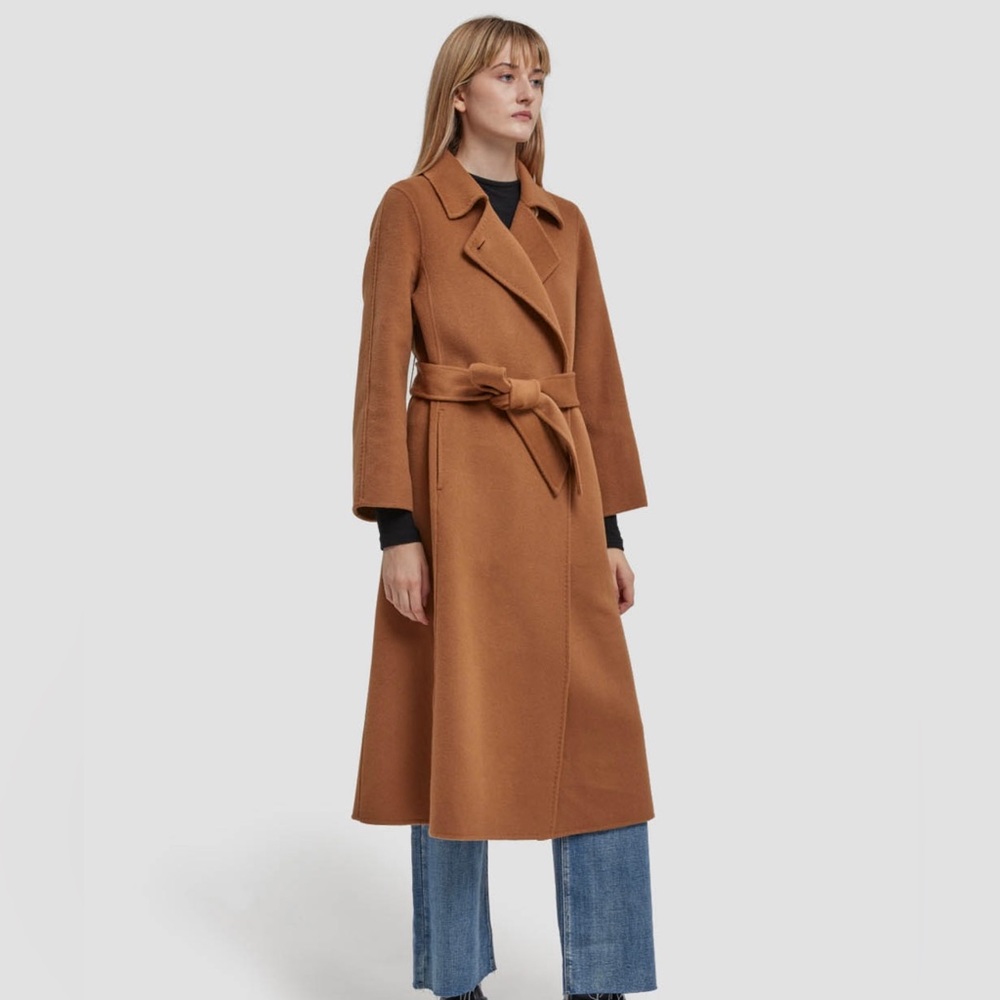 NWT Women’s S Small Slim Fitted 100% Wool Coat Jacket - Camel Color